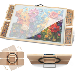 2000 Pieces Tilting & Rotating Puzzle Board , 40.16" × 28.5", Portable Jigsaw Puzzle Table for Adults with 4 Drawers & Protective Cover & Non-Slip Tabletop, Ideal Gift for Mum (Large, 2000)