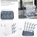 Termichy Baby Bottle Drying Rack: Large Vertical Bottle Dryer Rack Holder - Space Saving Standing Drying Rack for Baby Bottles and Pump Part Cleaning (Gray)
