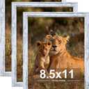 8.5x11in Picture Frame set of 3, Certificate Poster and Photo for Wall Hanging or Tabletop, 8.5x11 Rustic White frame with Shatter Resistant Plexiglass, best gift