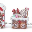 Hexagram  GINGERBREAD  Table Decorations Lighted Train, 
GINGERBREAD 
Centerpieces for Tables Pumpkin Decor with Black Cat Ghost Figurines, Indoor Outdoor Home Tabletop Decor (12"x2.8"x3.6")