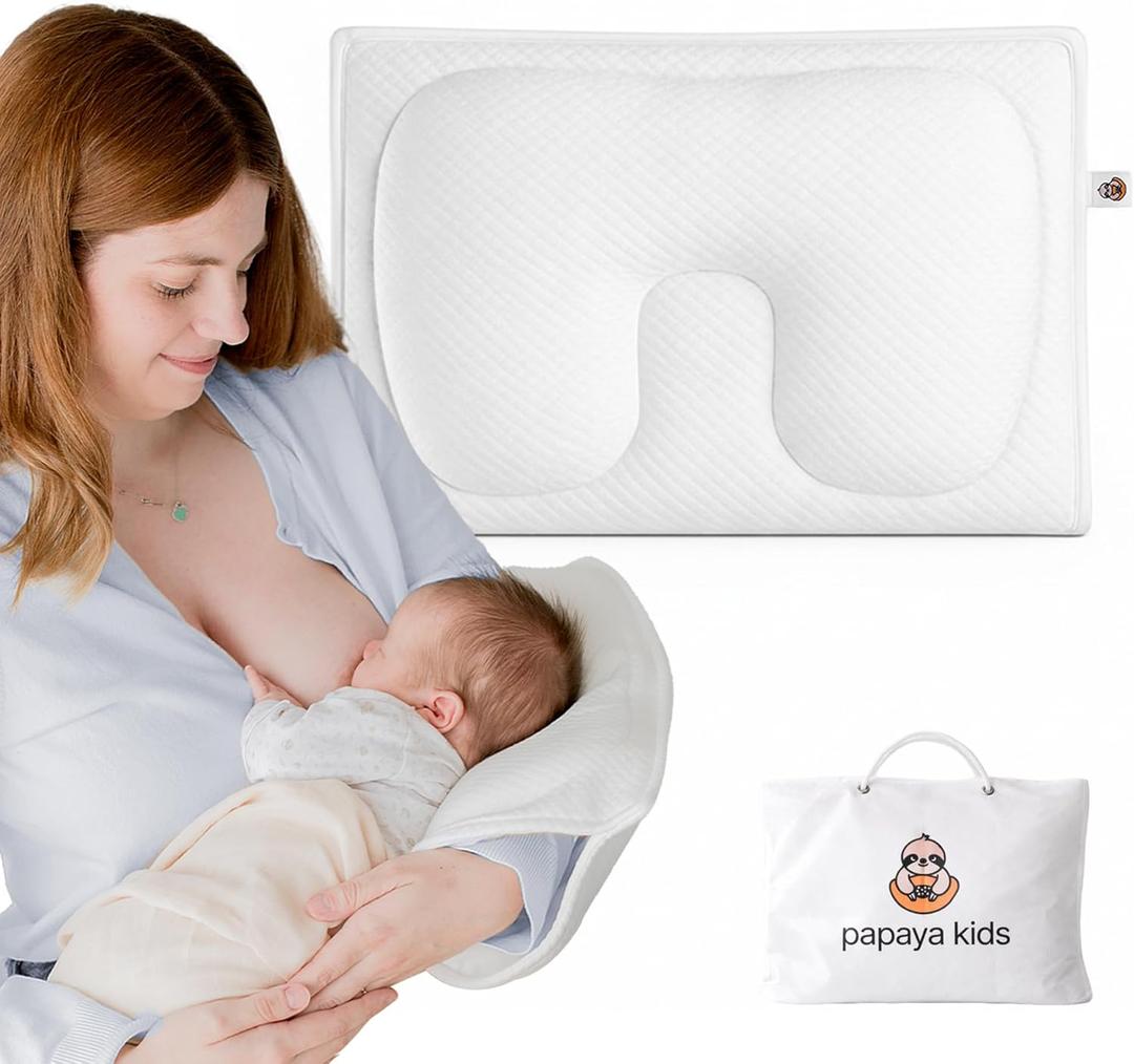 Baby Feeding Arm Pillow Nursing Arm Pillow for Breastfeeding & Bottle Feeding, Portable Travel Nursing Pillow, Ergonomic Arm Support + Baby Head & Neck Support for Newborn & Infant, Washable