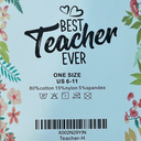 Best Teacher Ever Socks “This Teacher Is Off Duty” Sole Women's One Size 6 - 11