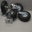 8 Inch Pneumatic Casters Wheels, Heavy Duty Casters Set of 4 with Brake, 1000 lbs Capacity, Locking Swivel Rubber Caster, Industrial Castor Wheels for Workbench, Cart, Trolley and Wagon