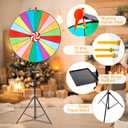 Gemscream 31.5 Inch Large Giant Prize Wheel Adjustable Height 55"-83" Floor Stand Fortune Roulette Wheel with Dry Erase Marker & Eraser, 20 Slots Spinner Game for Game Carnival and Trade Show