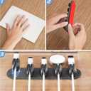 5-Pack Magnetic Cable Clips Cord Organizer - Smoothly Adjustable, Puretor Desk Cable Management Clips. Ideal Wire Holders for Desktop, Nightstand, Wall - Perfect for Home Office, Phone, Car (Black)