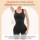 Sinniiby Women's Shapewear Bodysuit - Tummy Control Butt Lifter Slimmer for Under Dress Daily Wear, Adjustable Waist Fit - Black, L (Black, L)