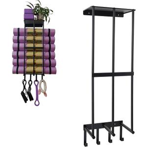 Yoga Mat Holder Mount Wall,Yoga Mat Storage Rack Compatible with Foam Rollers and Resistance Bands for Home Gyms