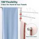 Standing Towel Rack, 304 Stainless Steel Towel Holder Stand with Weighted Marble Base, Floor Bath Towel Racks for Bathroom, Pool, Outdoor with 3 Swivel Towel Arms, Brushed Nickel