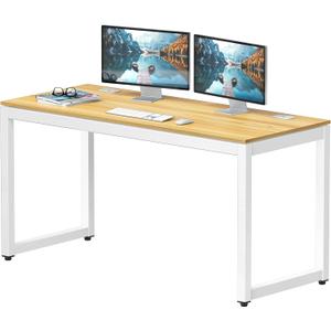 SHW 55-Inch Commercial-Grade Office Computer Desk, Oak