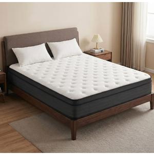 Full Size Mattress, 12 Inch Hybrid Memory Foam Mattress in a Box, Pressure Relief
