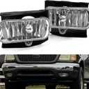 HECASA Fog Light Assembly Compatible with 1999-2004 Ford F-150 F-250 Expedition Heritage Replacement for FO2591105 W/Halogen Bulb Fog Lamps Clear Lens Driver & Passenger Side