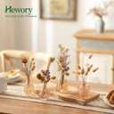 Hewory Small Glass Vases for Flowers: Set of 28 Mini Bud Vases for Tables Centerpieces - Vintage Flower Vase for Wedding Party Home Decor(Champagne Rose Gold)