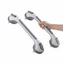 TAILI Grab Bars for Bathtubs and Showers 2 Pack Suction Grab Bar, Heavy Duty Shower Handle Removable Bath Handrails for Seniors and Elderly, Bathroom Safety Grip No Drilling Waterproof,Grey