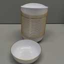 30 Pack 16oz White Plastic Bowls, 6.3in Disposable Soup Bowls with Gold Rim Heavy Duty Salad Bowls for Party, Wedding