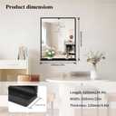 Bathroom Mirror with Shelf, Black Rectangle Wall Mirror Metal Frame, Hanging Horizontal or Vertical (24'' X 20'')