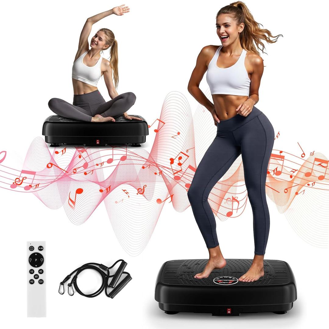 Vibration Plate Exercise Machine, 2025 Upgraded Double Motors Vibration Plate for Lymphatic Drainage, EvoSpark 3D PRO Vibration Plates for Weight Loss,450 Lbs Capacity Vibrate Fitness Platform