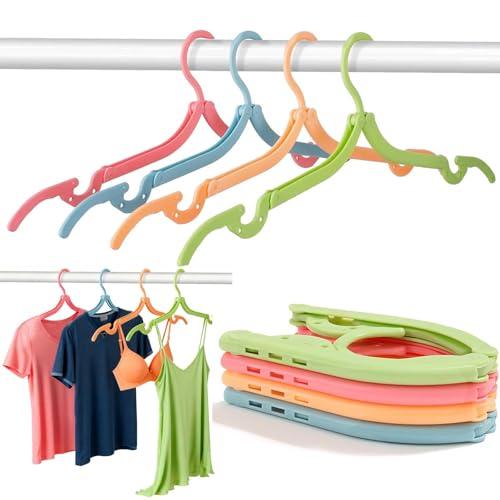 6Pcs Travel Hangers Foldable Portable Plastic Hangers Folding Clothes Hangers Space Saving Clothes Hangers for Business Trip Travel