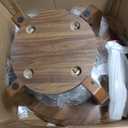Round Coffee Table, 2-Tier Circle Coffee Table with Storage (Walnut)