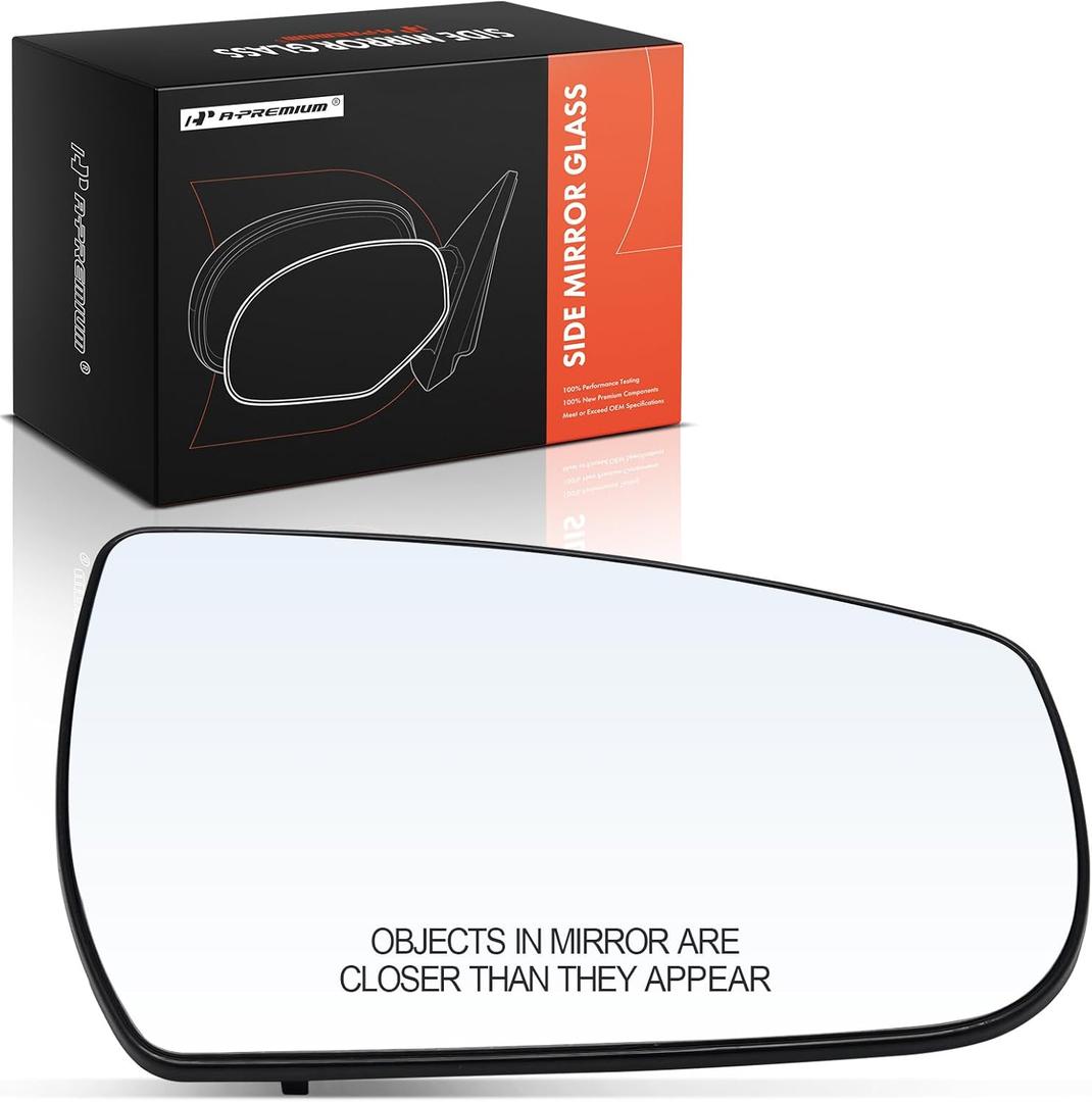 A-Premium Right Passenger Side Non-Heated Mirror Glass with Backing Plate - Compatible with Chevrolet Malibu 2013-2015, Malibu Limited 2016 - Exterior Side View Convex Mirror