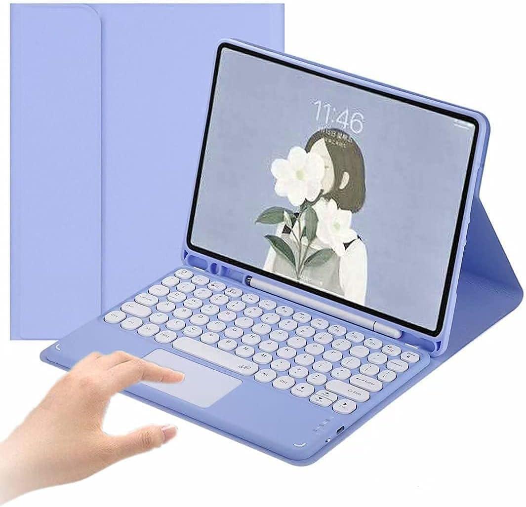 Keyboard Case for iPad Air 11 inch M4 2026/M3 2025/M2 2024, Air 5th/4th Gen | Detachable Magnetic Round Key Keyboard with Multi-Touch Trackpad & Pencil Holder, Slim Folio CoverPurple