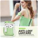 2 x for AirPods 4 Case【Built in Phone Stand】 Secure Lock Case Compatible with Apple Airpods 4th Generation 2024, Drop-Proof Hard Case Cover with Cleaner and Keychain for Women Girly (Pistachio Green)