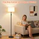 Upgraded Dimmable Floor Lamp for Living Room,1000 Lumens Bulb Included, Modern Floor Lamps Simple Design with Linen Shade, Tall Standing Lamp for Bedroom Office Dining Room, Black Pole Lamp