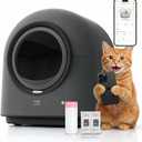 Self Cleaning Cat Litter Box Automatic HHOLOVE with 360 Safety Sensors, Odor Control, Real-Time Health & Weight Monitor, Ultra-Quiet, 60L Large Capacity for Multiple Cats, 2026 Ver. Midnight Grey