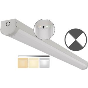 4FT LED Linear Strip 10W Emergency Output Stairwell Light, 3 CCT Selectable, 20W/40W, 2500lm/5000lm, Battery Backup, 30K/40K/50K, 0-10V Dimmable 4 Foot Commercial LED Shop Ceiling Light Fixture, ETL