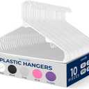 SereneLife Premium 10 Pack Plastic Hangers, Lightweight, Durable, Space Saving Clothes Organizers, Suitable for Shirts, Sweaters, Hoodies, Dresses, Kids Clothes, Good for Home Organization (White)