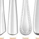 Amazon Basics Stainless Steel Dishwasher Safe Dinner Spoons with Round Edge, Large Tablespoons, Substantial Weight, 7.9 inches, Silver, Pack of 12