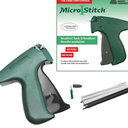 MicroStitch® All‑in‑One Tagging Gun Kit – Ultra‑Fine Needle Tagger with Black/White & Color Fasteners – Fabric‑Safe for Clothing Repairs, Quilting, Crafts, and DIY Projects (Black & White)