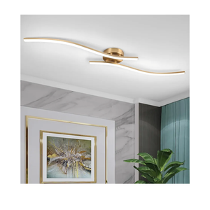 Gold Linear Ceiling Light Gold Modern LED Ceiling Light Fixture  Aluminum, Long Ceiling Lamp for Hallway, Kitchen, Bedroom, Dining Room