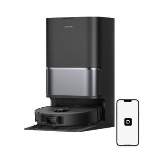 DREAME L40 Ultra Gen 2 Robot Vacuum and Mop with 25,000Pa Suction, Extendable Side Brush and Mop, All-in-One Self-Emptying & Cleaning Dock, Voice & App Control, Black