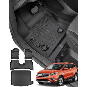 DrCarNow Floor Mats Cargo Liners for Ford Escape 2013 2014 2015 2016 2017 2018 2019 All Weather TPE Rubber Trunk Mat for Ford Escape 2013-2019 Accessories DrCarNow Floor Mats Cargo Liners for Ford Escape 2013 2014 2015 2016 2017 2018 2019 All Weather TPE Rubber Trunk Mat for Ford Escape 2013-2019 Accessories