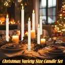 Rossesay 20 Pcs Flameless LED Taper Candles Battery Operated Taper Candles 5 Sizes of 6.5'', 7.7'', 8.8'', 10.0'', 11.2'' Flameless Candlesticks Flickering with 3D Flame for Wedding(Ivory White)