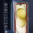 Tall silver for iPhone 15 Case with [2 Screen Protector ], Military Grade Shockproof Heavy Duty Drop Protection Rugged Case 6.1"(Darkgray Orange)