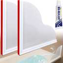 Seamless Shower Corner Water Guard, Large Size Tub Shower Water Guard, Shower Splash Guards,Bathtub Splash Guard Self-Adhesive Tub Guards to Keep Water in Tub (2pcs)