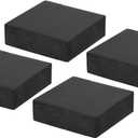 PATIKIL Rubber Anti-Vibration Pads, 4 Pcs Square Vibration Isolation Mats 2" x 2" x 0.6" for HVAC Air Conditioner Air Compressor Washer Dryer, Black