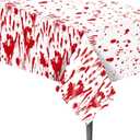 2Pcs Halloween Bloody Hands Party Tablecloth Bloody Hands Plastic Table Covers Bloods Splatter Party Supplies Halloween Disposable Table Cover for Scary Movie Nights Birthday Party Decorations,54x87In