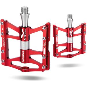 ROCKBROS 4 Bearings Mountain Bike Pedals MTB Padals Platform Flat Bike Pedals Aluminum Alloy 9/16"
