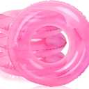 FYSUIMU 4Pcs Inflatable Pool Float with Handles Clear Pink Swim Rings Swimming Pool Tubes for Adults Teens Summer Pool Beach Bachelorette Party, 35 x 14 Inch