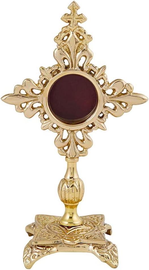 CatholicStore Small Reliquary, 6.5" Tall, 1pc, Sudbury Brass