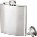 True Stainless Steel Metal Flask for Men and Women, Drinking Flasks for Vodka Whiskey Tequila Rum Cocktails, Travel, Backpacking, 6 oz Set of 1 Silver