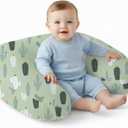 Little Grape Land Nursing Pillow,Upgraded Breast Feeding Pillow for Mom,Breastfeeding & Bottle Feeding for 012 Months, Soft Machine Washable Cover with Firm Breathable Filling for Tummy Time, Cactus