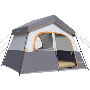 HIKERGARDEN 6-8 Person Camping Tent - Portable Family Cabin Tent for Camp, Windproof Fabric Camp Tent Outdoor for Hiking, Backpacking, Traveling