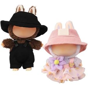 4PC Clothes Set for 17cm Doll,Outfit Set with Hat & Overalls/Shirt of Clothes Designer,Doll Clothes of Black+Purple,Cute Clothes for Dress up Unique Style 4PC Clothes Set for 17cm Doll,Outfit Set with Hat & Overalls/Shirt of Clothes Designer,Doll Clothes of Black+Purple,Cute Clothes for Dress up Unique Style