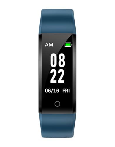 GRV Fitness Tracker Non Bluetooth Fitness Watch No App No Phone Required Waterproof Pedometer Watch with Steps Calories Counter Sleep Tracker for Men Women Parents (Blue)