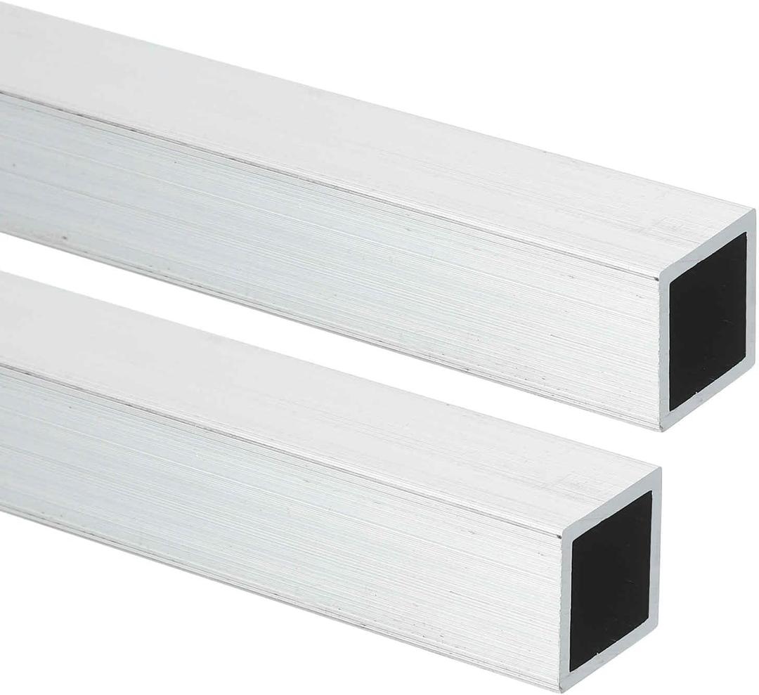 MECCANIXITY Aluminum Square Tubing,0.47"x0.47"x18" Long 0.04" Wall Thick 6063 Aluminum Square Tube Seamless Structural Metal Profile Hardware for Construction DIY Home Decor Furniture 2pcs