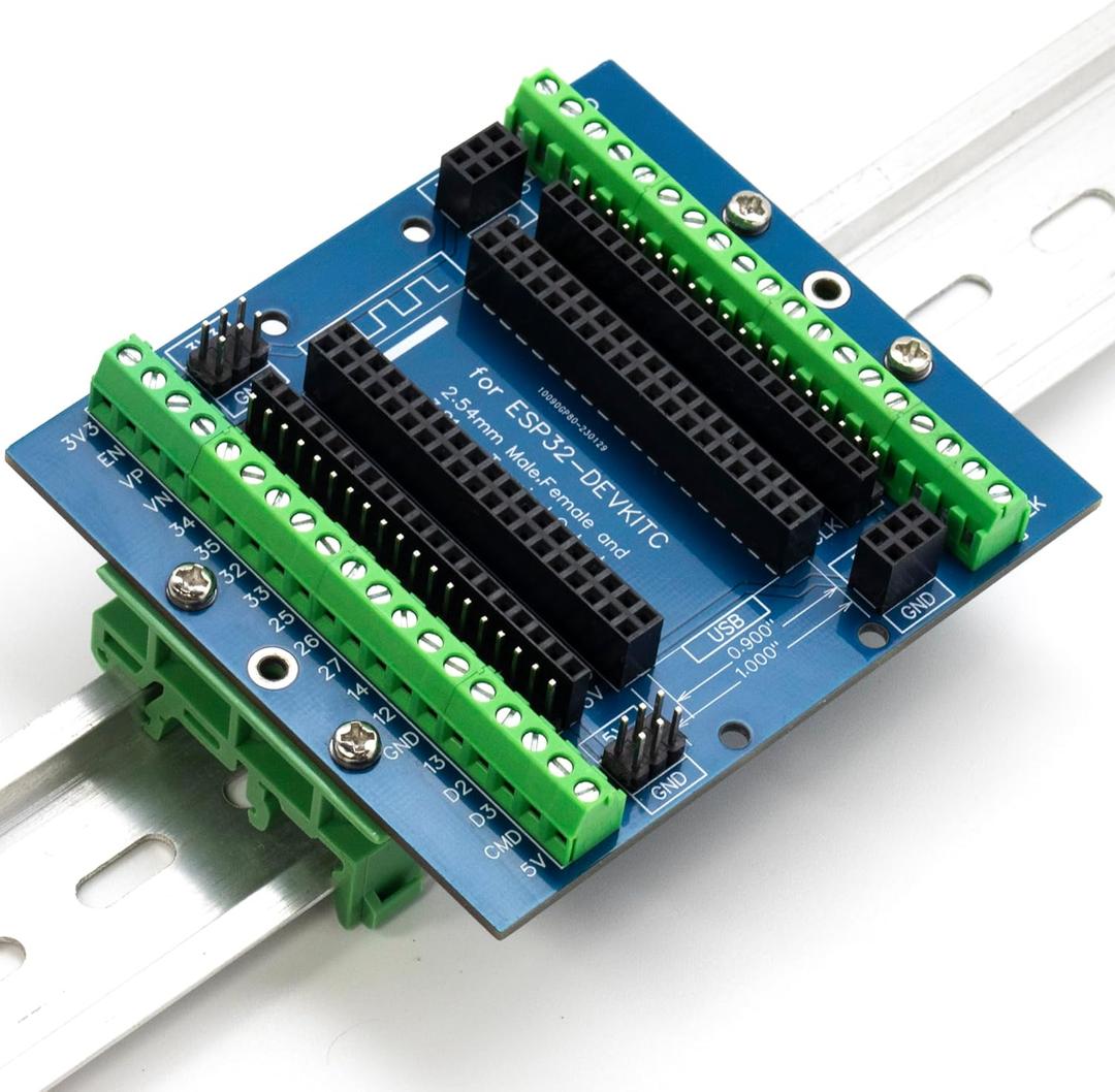 whiteeeen for ESP32 Breakout Board with Din Rail Mount 3.81mm / 0.15" Terminal GPIO Expansion Board 3 Types Outputs for ESP32 Module ESP-WROOM-32 ESP32-DevKitC Block PCB whiteeeen for ESP32 Breakout Board with Din Rail Mount 3.81mm / 0.15" Terminal GPIO Expansion Board 3 Types Outputs for ESP32 Module ESP-WROOM-32 ESP32-DevKitC Block PCB