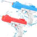 2 Pack Electric Water Gun for Adults Kids, Powerful Automatic Squirt Gun, High Powered Shooting Water Pistol, Long Range 25 FT, Auto Water Blaster, Pool Outdoor Toy Summer Game